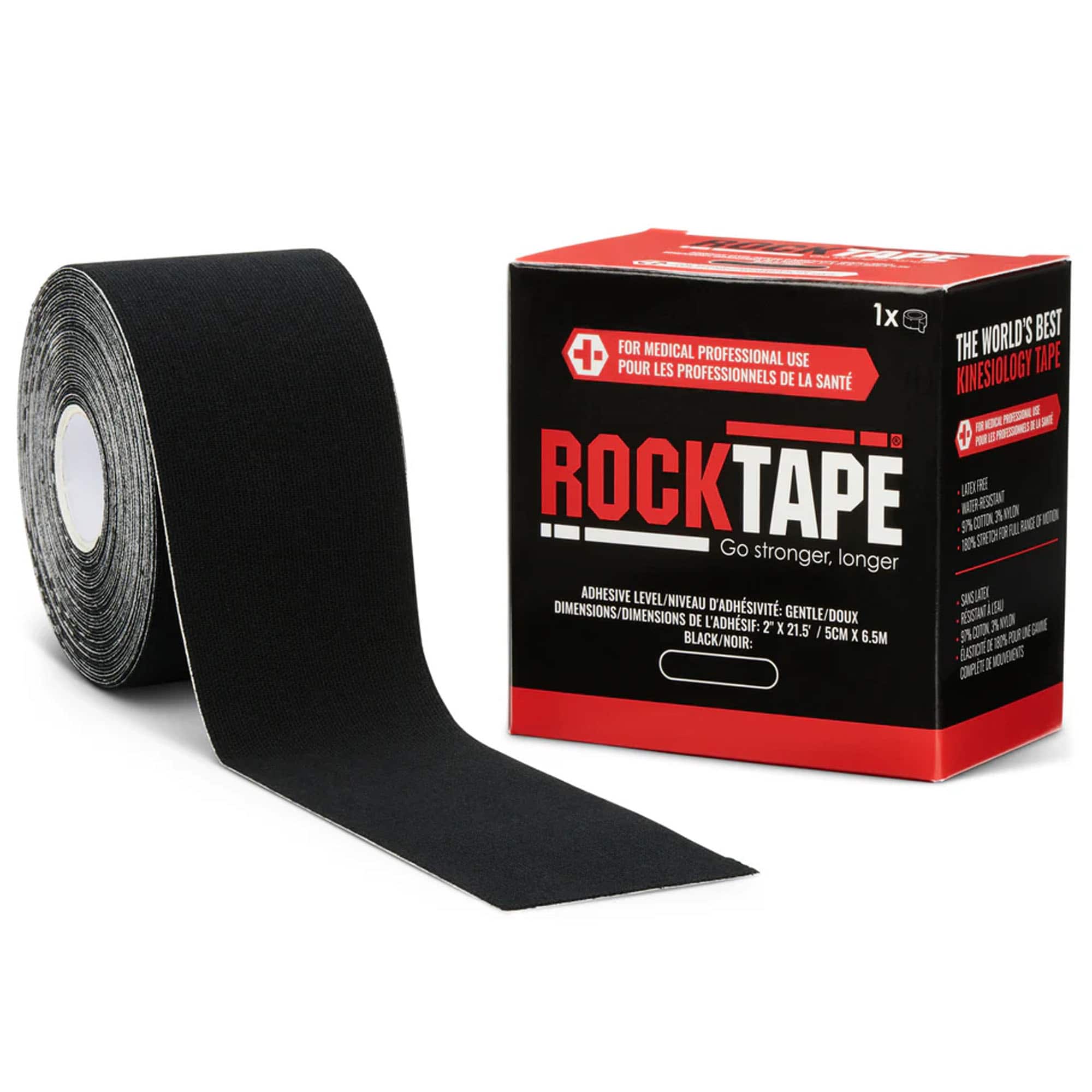 RockTape - Standard Gentle Athletic Tape - Black