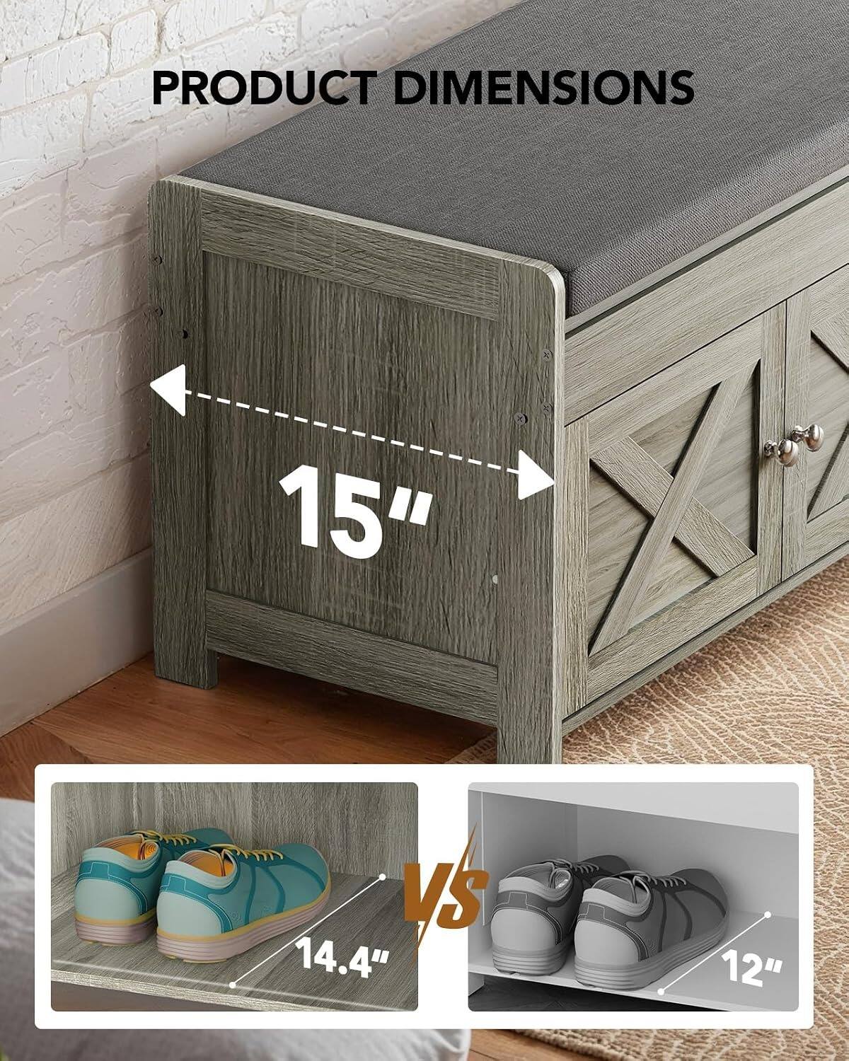 PRODUCT DIMENSIONS

15" VS 14.4" 12"