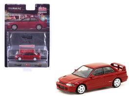 Tarmac Works - Mitsubishi Lancer GSR Evolution II RHD (Right Hand Drive) with Tarmac Cards Global64 Series 1/64 Diecast Model - Red