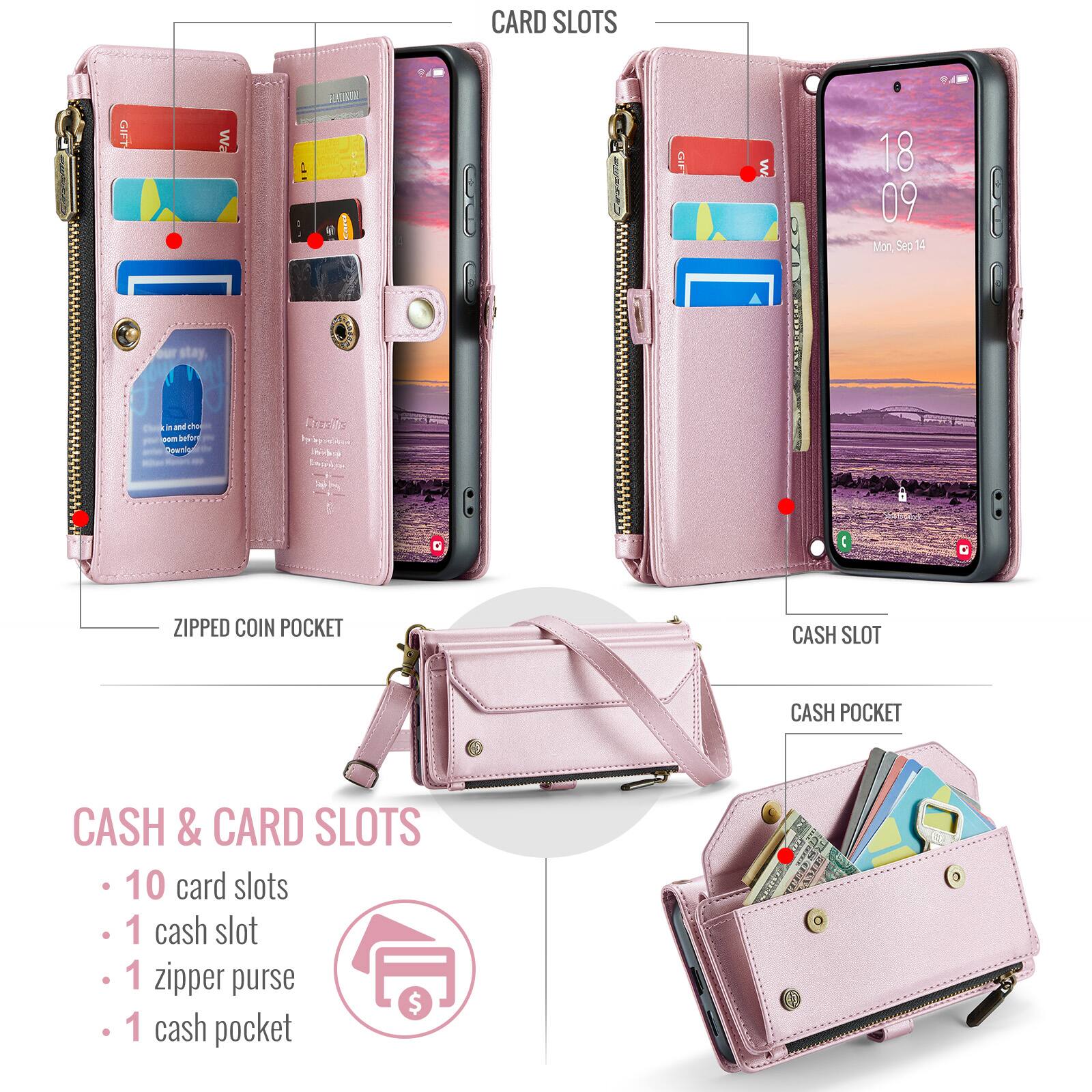 CARD SLOTS GIFT Wa : 4 i w 18 09 Mon Sep 14 8 I our stay. in and she sam Befury Seuniy RZTAS 1 + won I ZIPPED COIN POCKET CASH SLOT CASH POCKET CASH & CARD SLOTS 10 card slots 1 cash slot 1 zipper purse $ 1 cash pocket