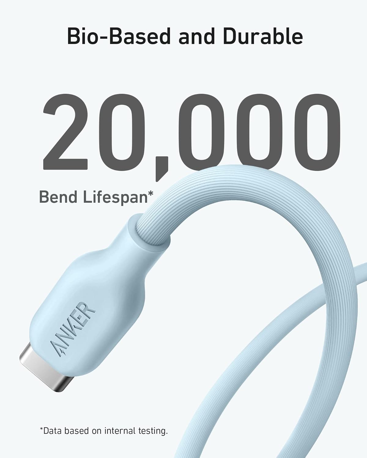 Bio-Based and Durable  
20,000 Bend Lifespan*  
ANKER  
*Data based on internal testing.