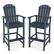 Front. Gymax - Gymax Set Of 2 Outdoor HDPE Bar Height Stool Patio Tall Chair Armrest Footrest All Weather Navy - Navy.