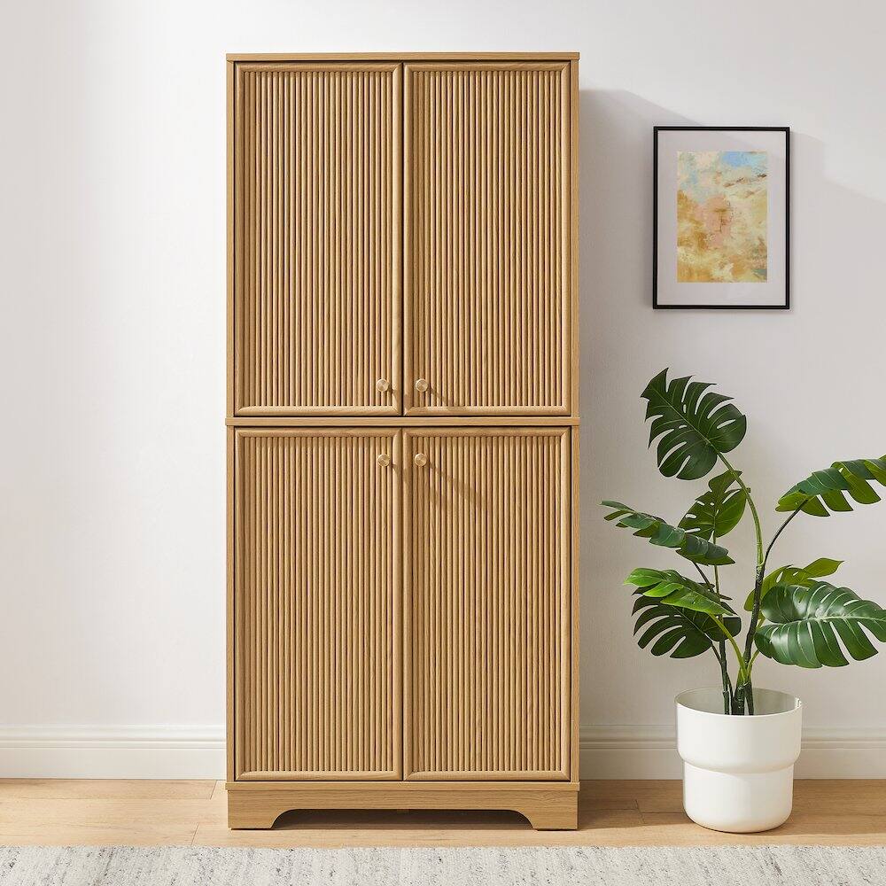 Alt View 7. Crosley Furniture - Naomi Kitchen Storage Pantry - White Oak.