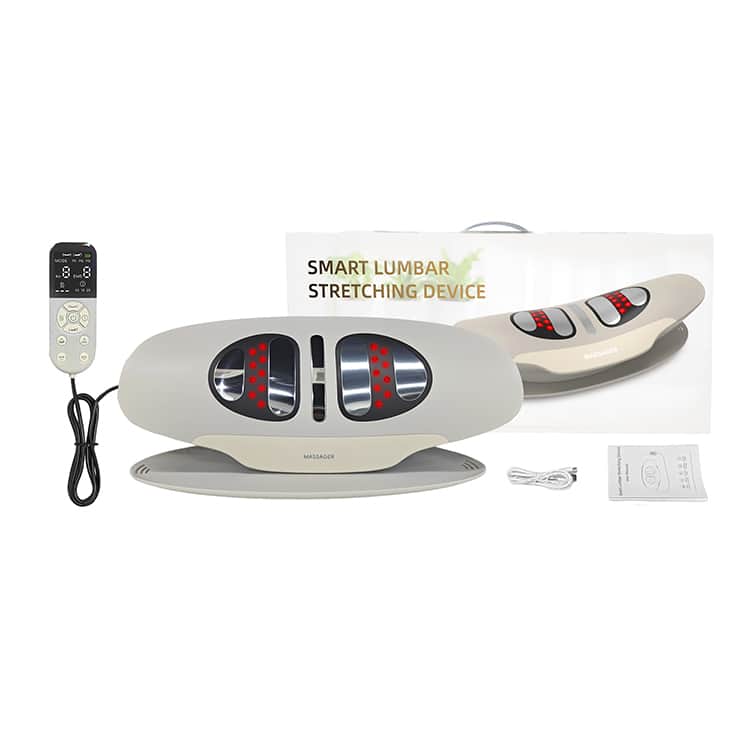 Cluzine - Smart Electric Lumbar Massager Heated Vibration Inflatable Back Stretchers for Waist Pain Relief