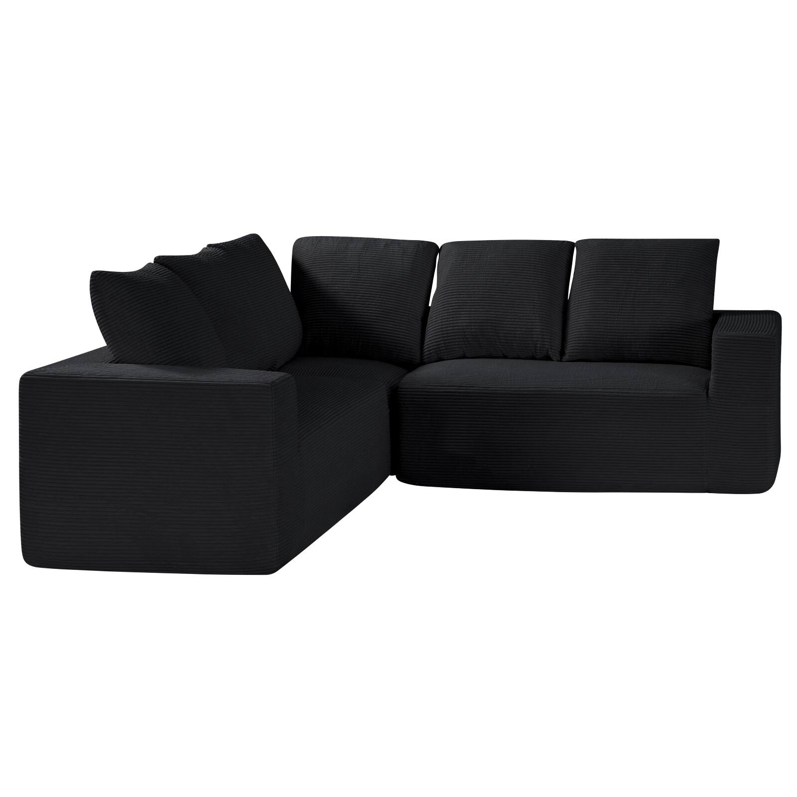 Alt View 5. VEVOR - Modular Sectional Sofa, L Shaped Modular Sofa Deep Seat, Cloud Sectional Couch with High Rebound Sponge and Density - Black.