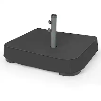 Front. Costway - Patio Market Offset Umbrella Stand Holder Base Sand Filled Sandbags 220lbs - Black.