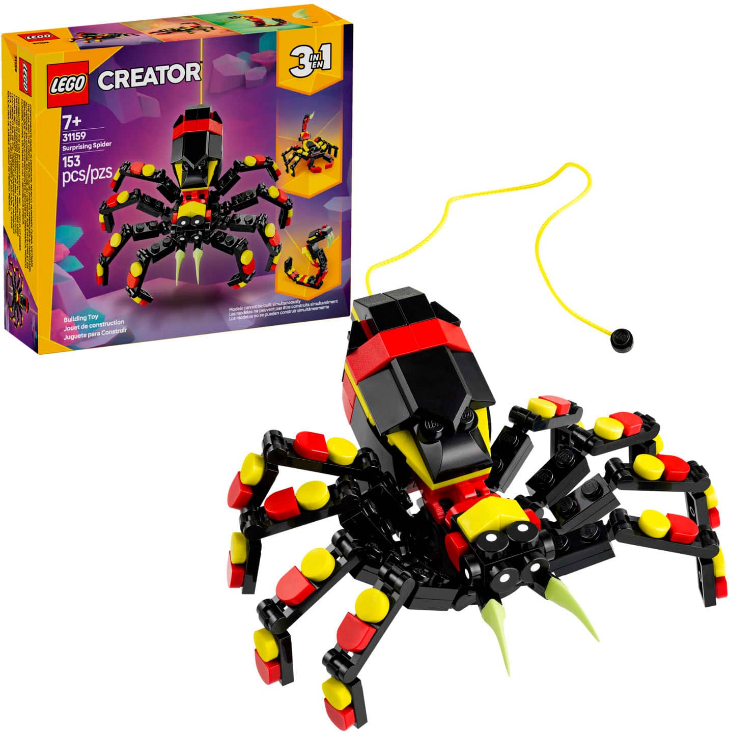 LEGO - Creator 3 in 1 Wild Animals Surprising Spider Building Toy 31159 - Front_Zoom