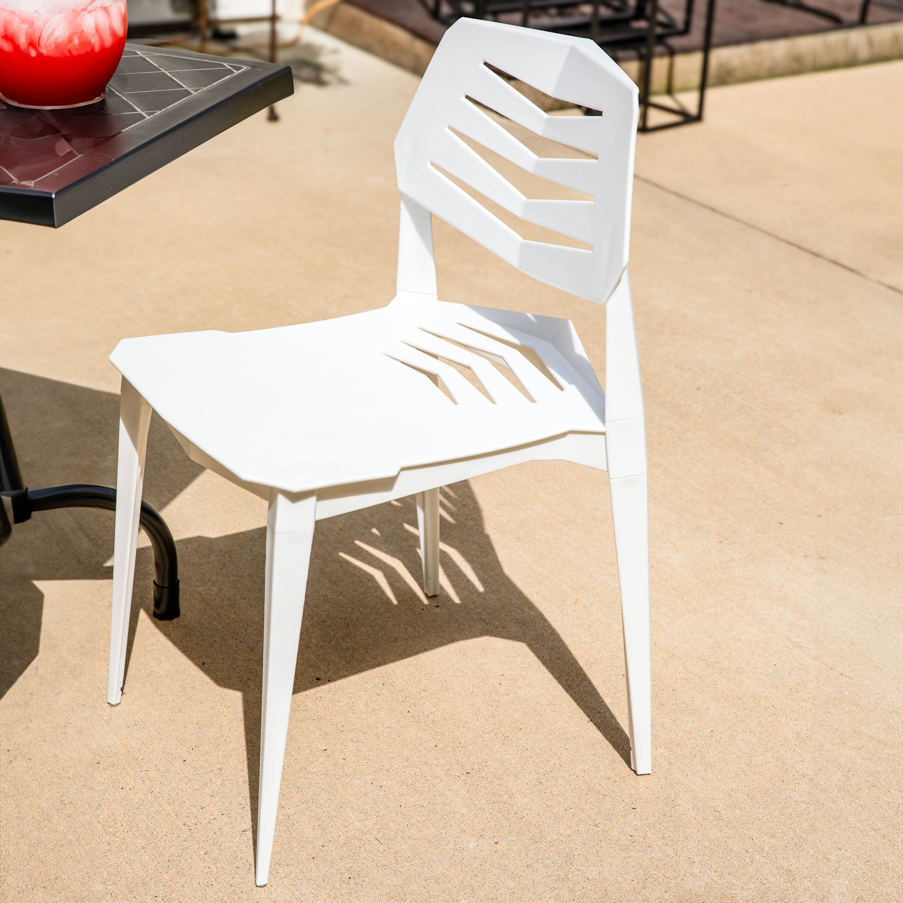 Alt View 1. Sunnydaze - Matisse Polypropylene Outdoor Dining Chair - White.