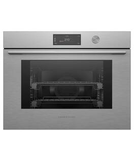 Fisher & Paykel - 30" 3 Cu. Ft. Single Combination Steam Oven, 6.8" Touchscreen w/Dial - Contemporary - Brushed silver