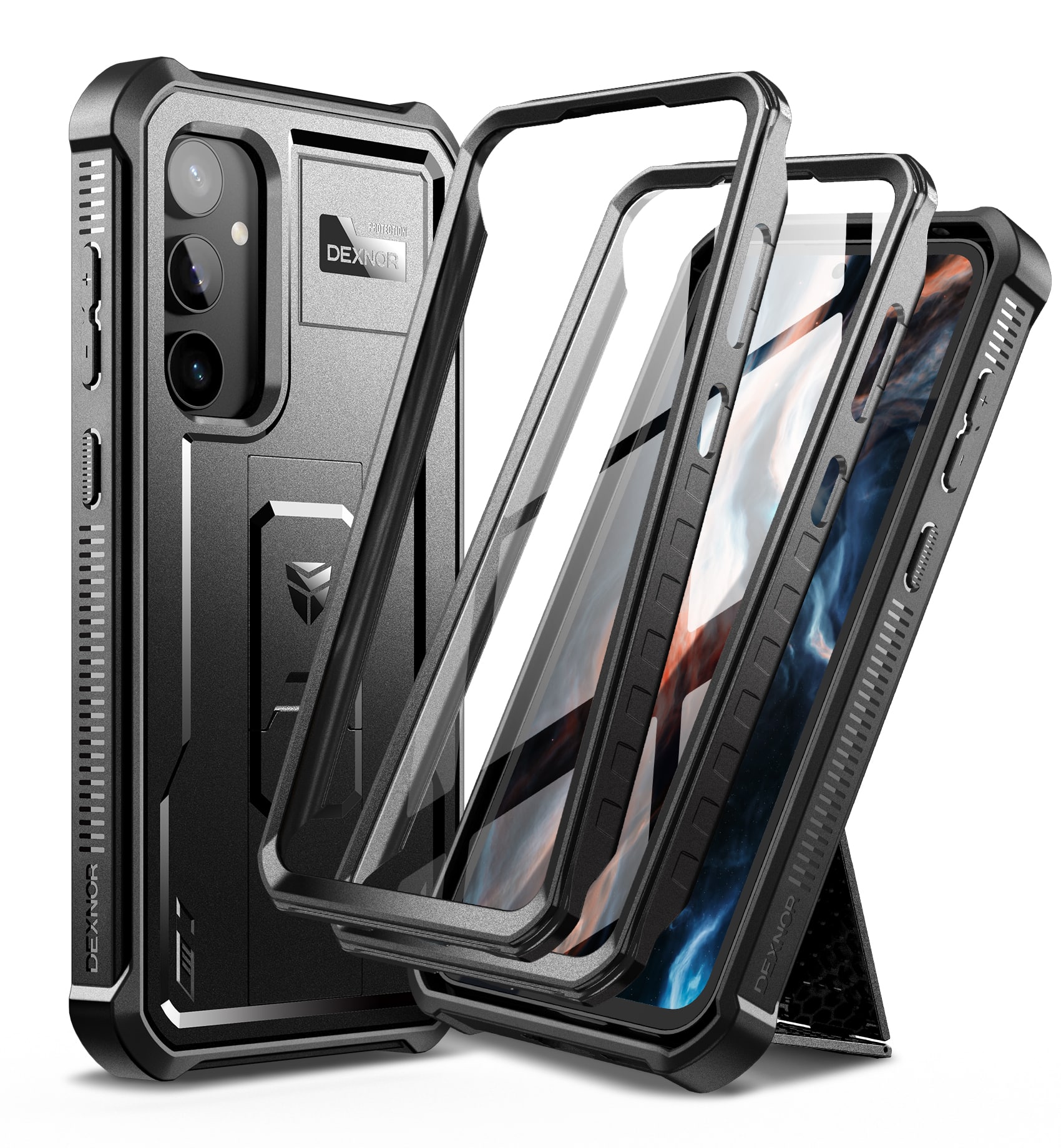 dexnor - Bumper Case for Samsung Galaxy S23 FE Full-Body Shockproof Rugged Heavy-Duty Protective Cover Dual-Layer Protection - Black price history on PriceWatchPro