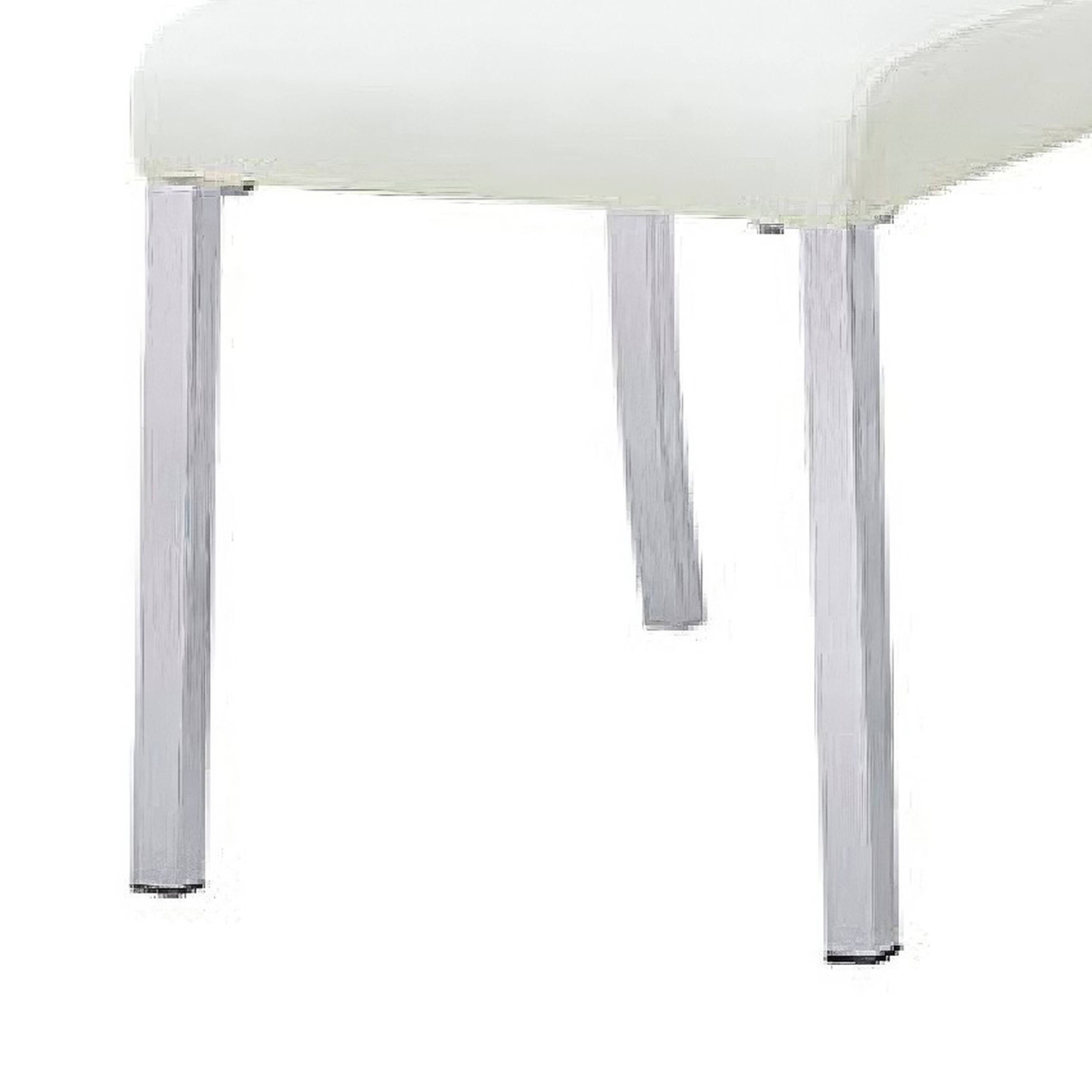 Alt View 2. Manhattan Lane - Hols Parson Dining Side Chair Set of 2,  Fabric,  Steel - Silver, White.