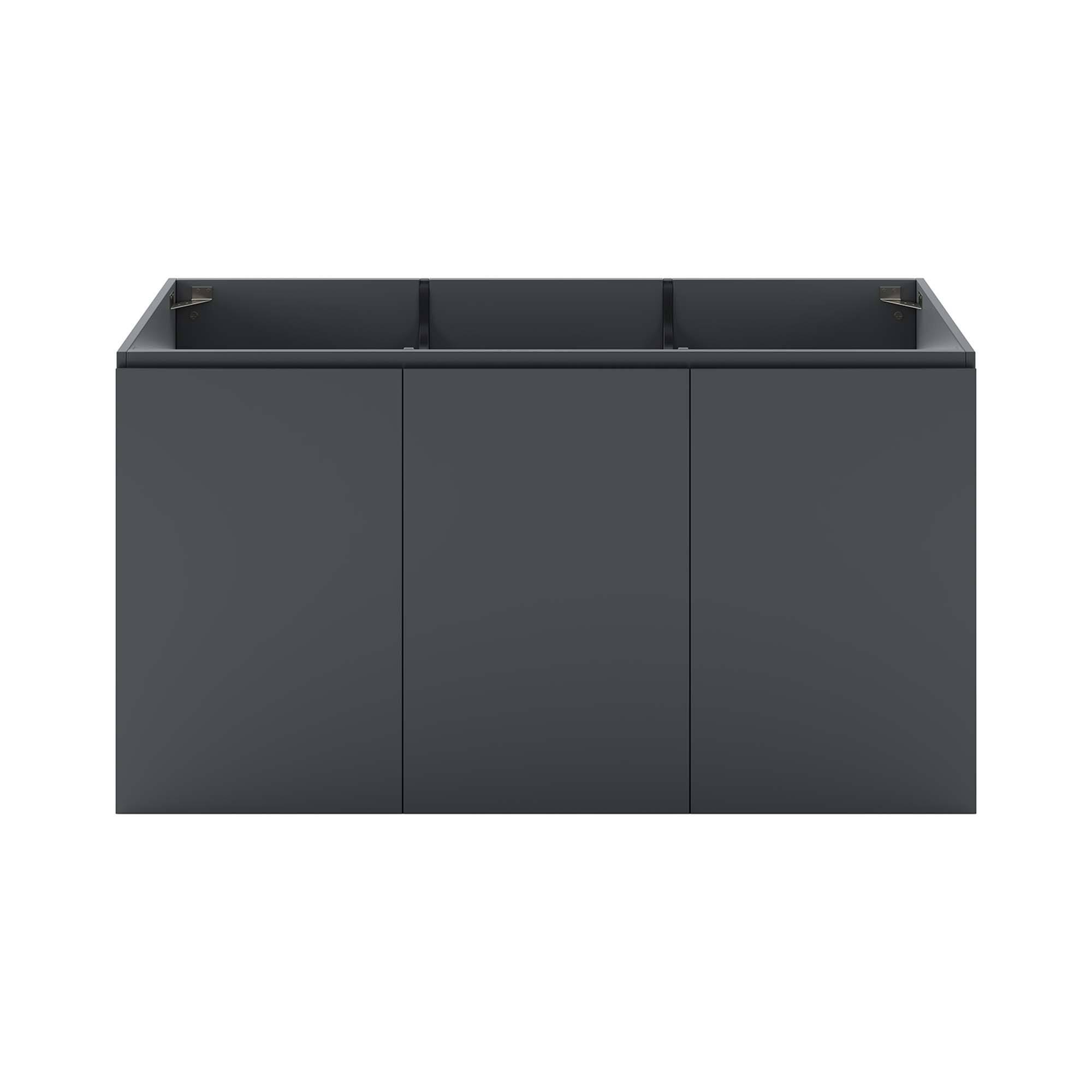 Alt View 4. Modway - Bryn Wall-Mount Bathroom Cabinet Basin Not Included - Gray.