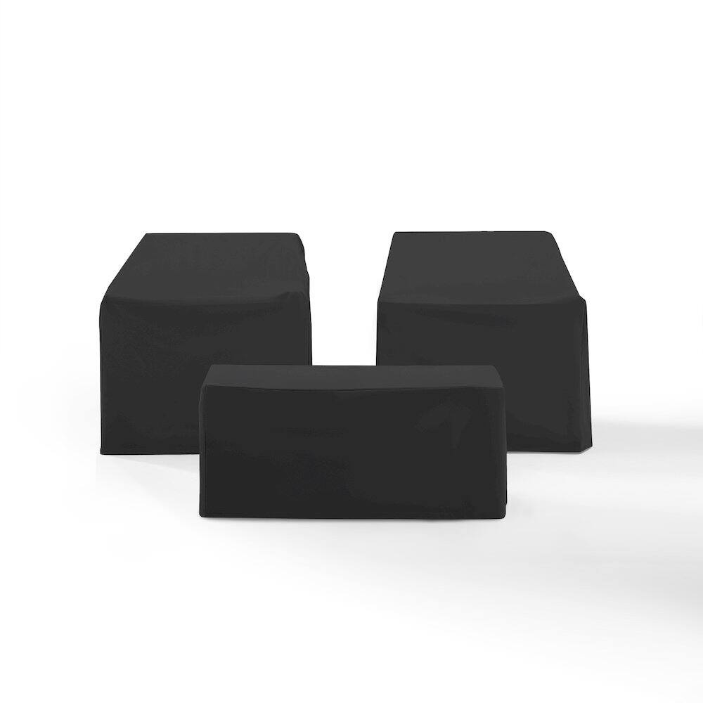 Alt View 2. Crosley Furniture - 3Pc Outdoor Furniture Cover Set - 2 Chairs & Coffee Table - Black.