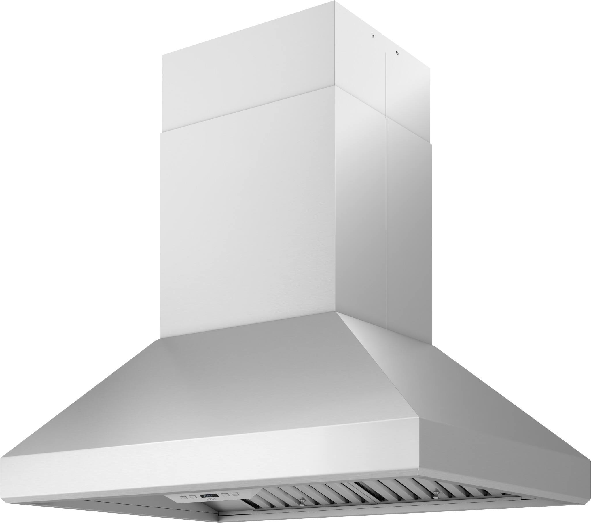 Angle. Zephyr - Titan 42 in. 650 CFM Island Mount Range Hood with TruHue - Stainless Steel.