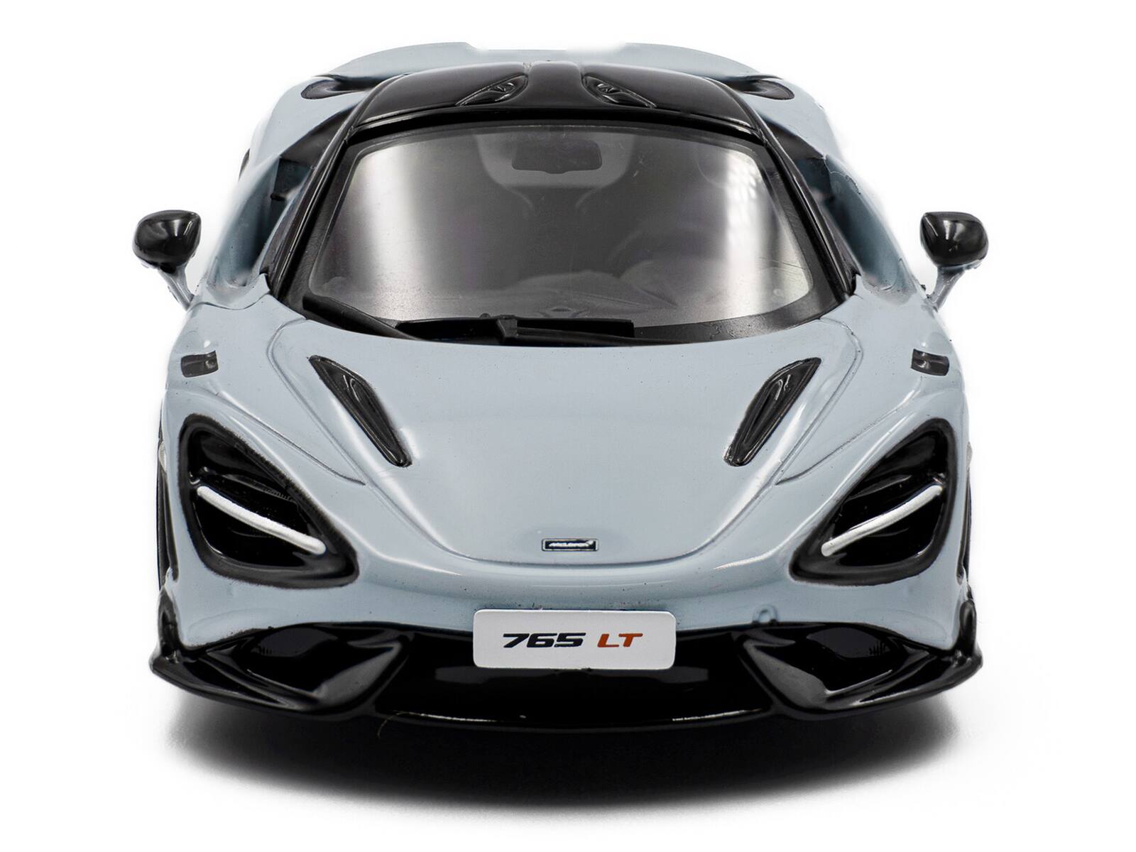 Back. Solido - 2020 McLaren 765LT Ceramic Gray with Black Top 1/43 Diecast Model Car by Solido - Gray with Black Top.