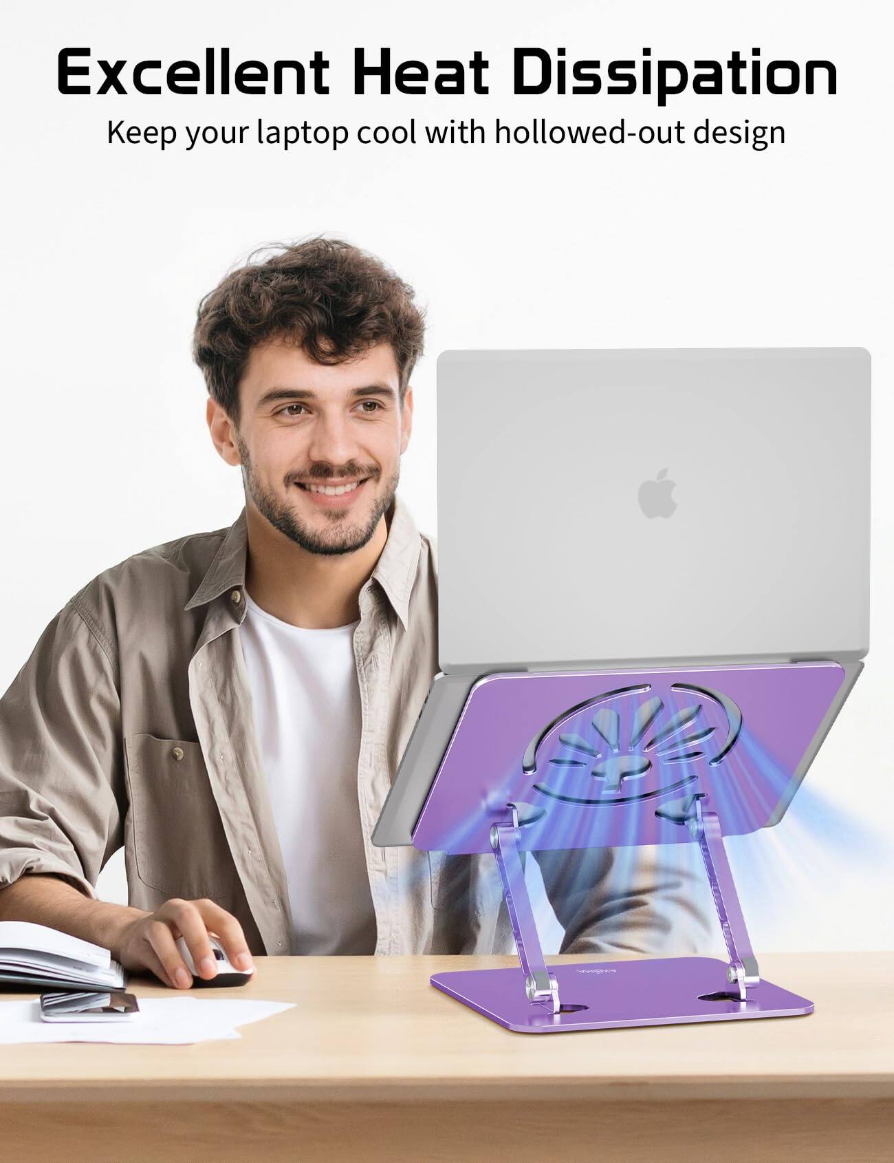 Excellent Heat Dissipation  
Keep your laptop cool with hollowed-out design