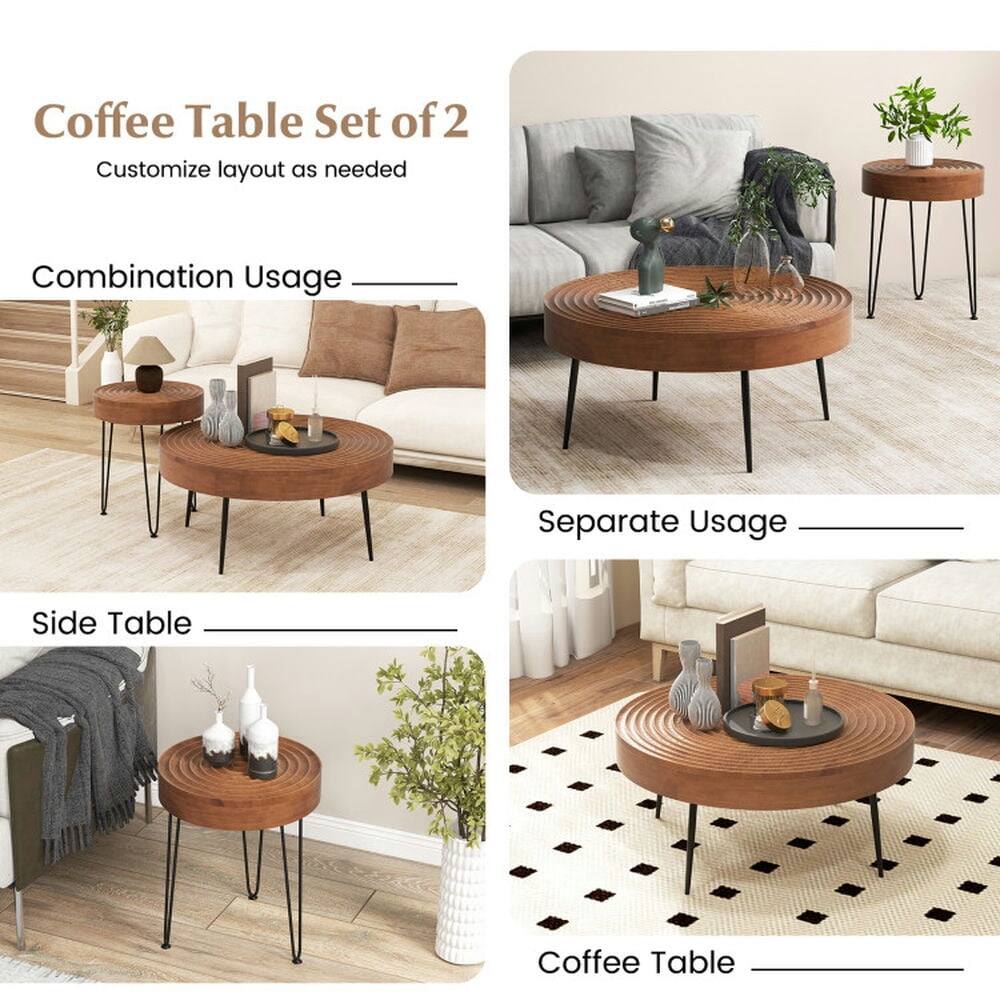 Coffee Table Set of 2  
Customize layout as needed  

Combination Usage  
Side Table  

Separate Usage  
Coffee Table