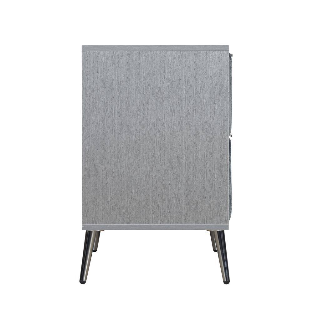 Left. New Classic Furniture - Kailani Nightstand- Gray - Gray.