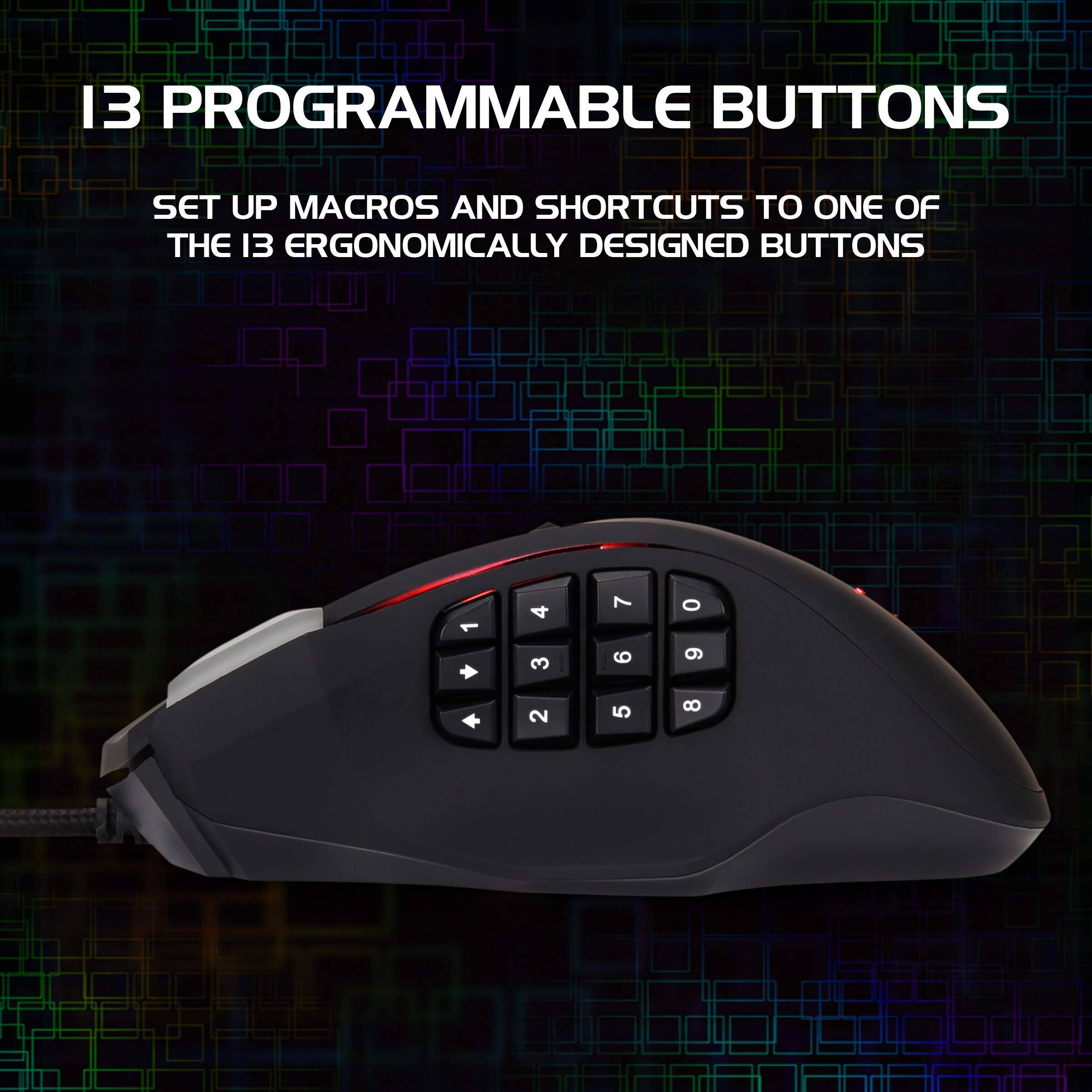 13 Programmable Buttons

Set up macros and shortcuts to one of the 13 ergonomically designed buttons