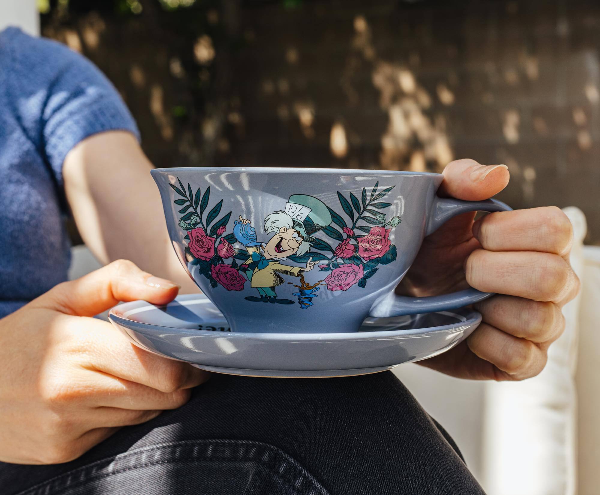 Alt View 3. Silver Buffalo - Disney Alice In Wonderland Mad Hatter Teacup and Saucer Set | Holds 12 Ounces - Multi-Colored.