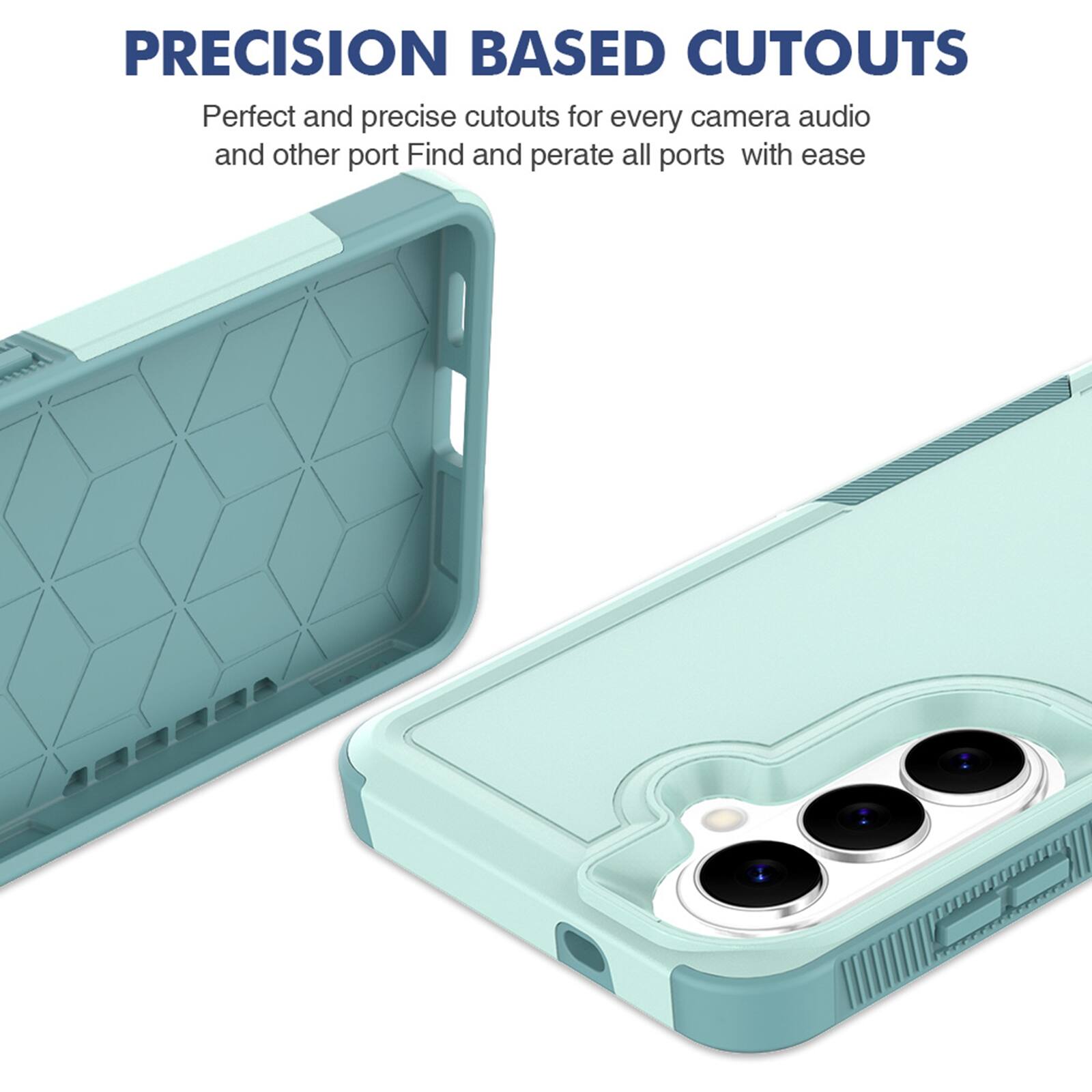 PRECISION BASED CUTOUTS  
Perfect and precise cutouts for every camera, audio, and other port. Find and operate all ports with ease.