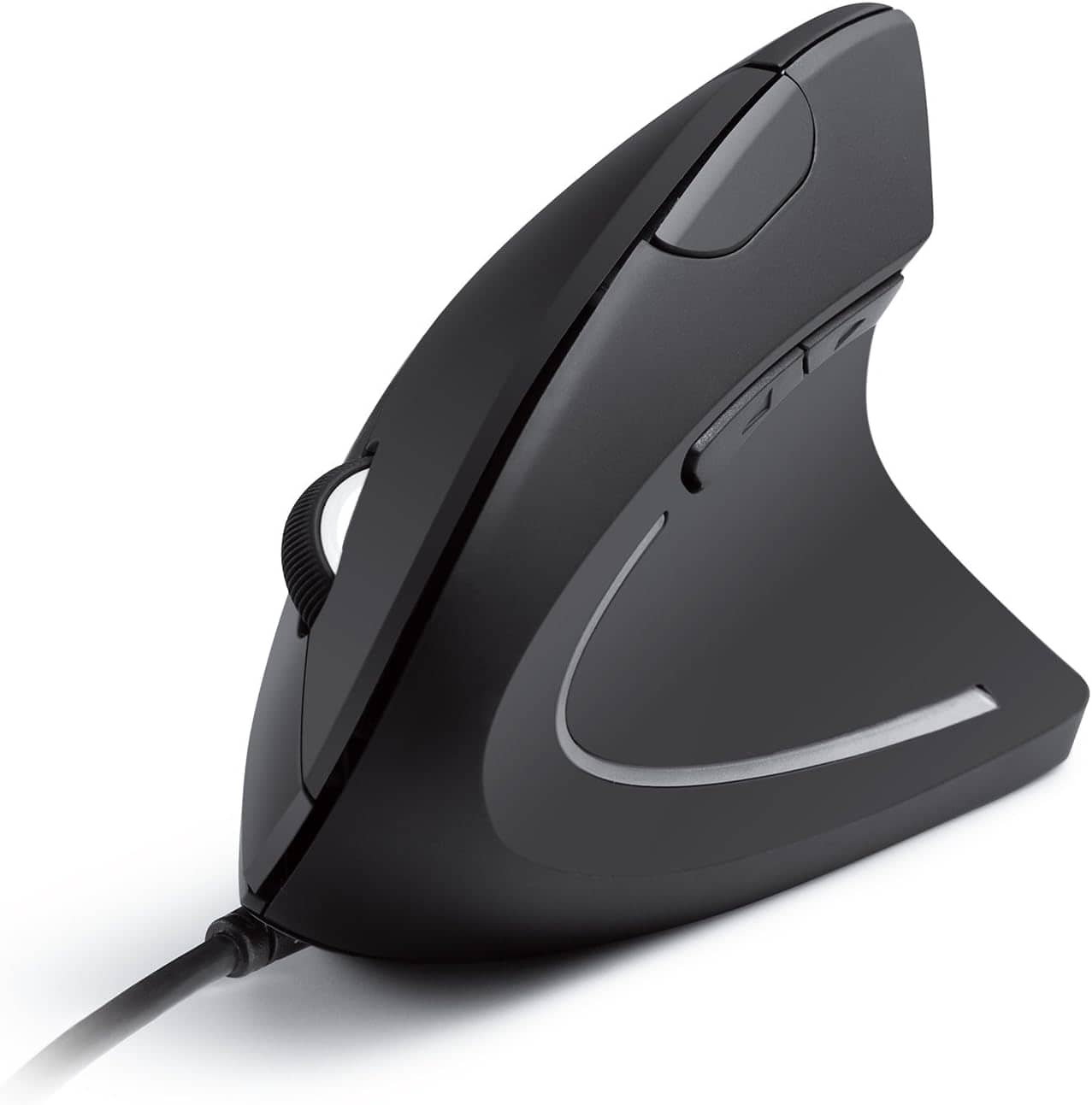 Front. Anker - Ergonomic Optical USB Wired Vertical Mouse 1000/1600 DPI, 5 Buttons CE100 - Black.
