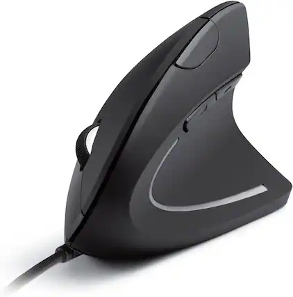 Front. Anker - Ergonomic Optical USB Wired Vertical Mouse 1000/1600 DPI, 5 Buttons CE100 - Black.