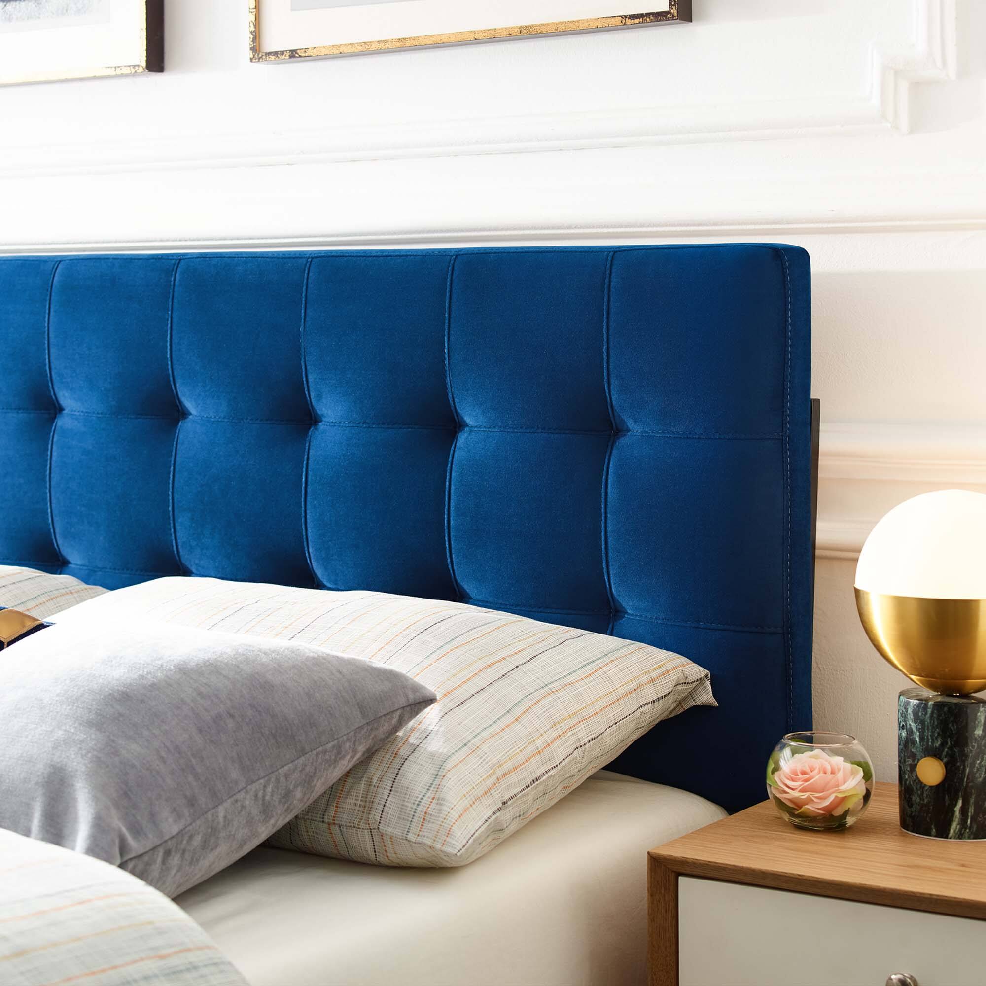 Alt View 4. Modway - Lily Biscuit Tufted Performance Velvet Queen Headboard by Modway - Blue.