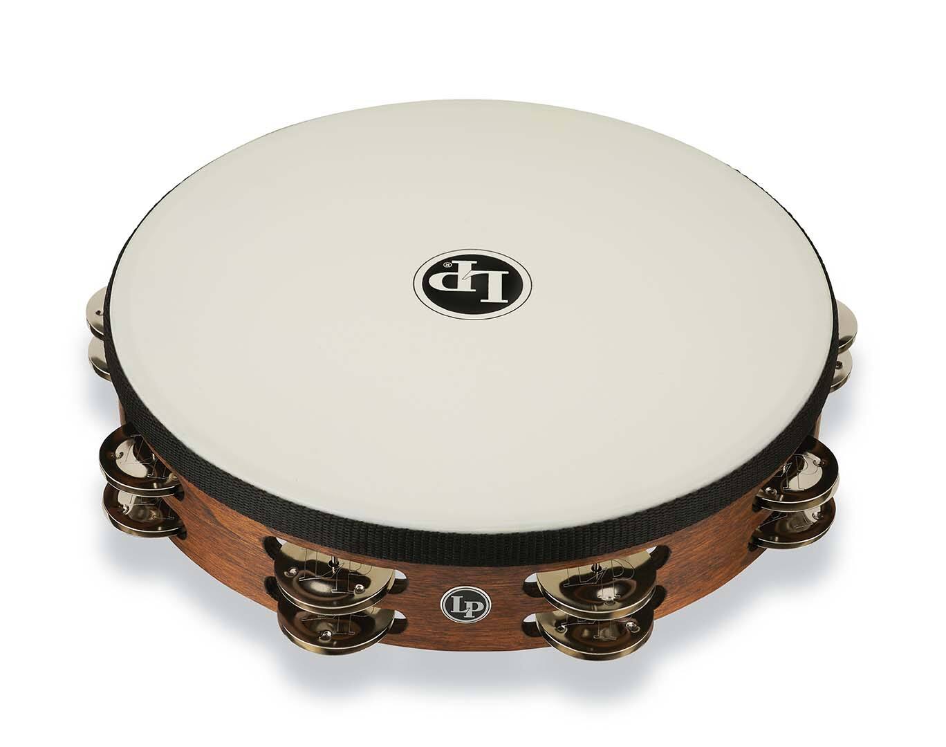 Front. Latin Percussion - Worship 10 Double Row Synth Tambourine, Steel.
