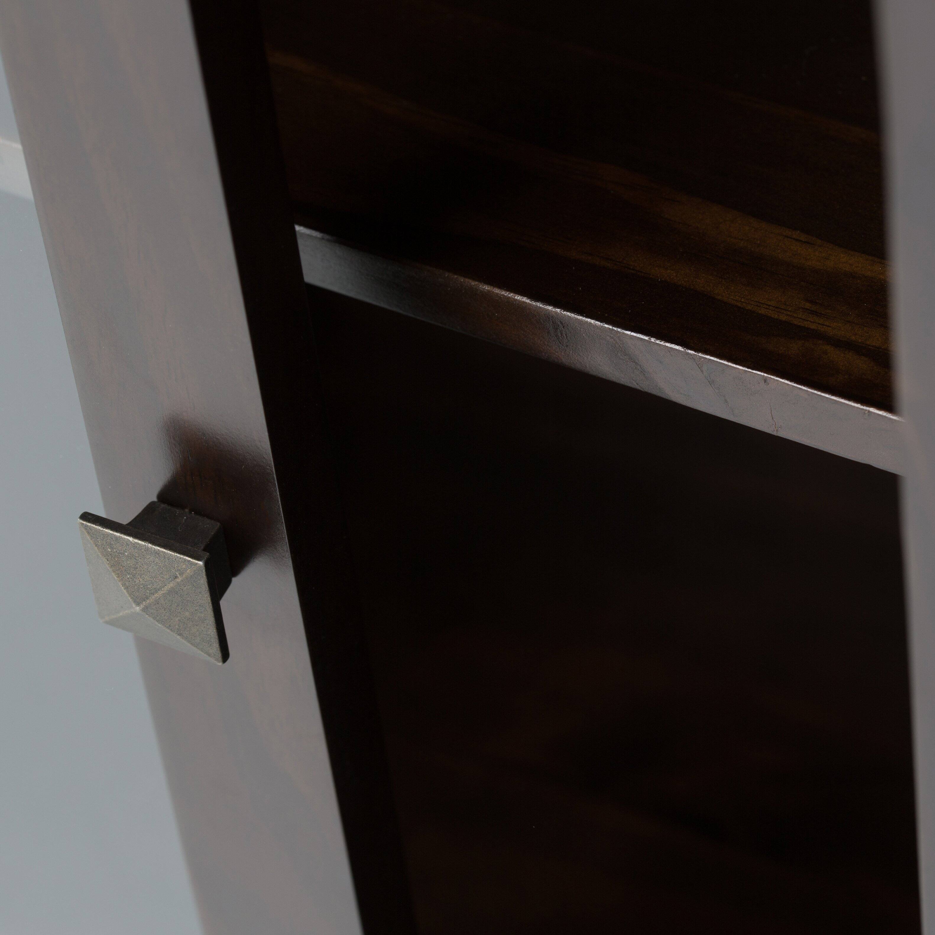 Alt View 6. Simpli Home - Cosmopolitan Solid Wood 36 inch Storage Cabinet in Mahogany Brown (Set of 2) - Mahogany Brown.