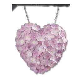K&K Interiors - Hydrangea Flowers Resin Heart Arrow Replacement Sign 9.25 inch - Arrow Sold Separately - Purple