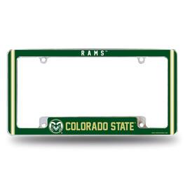 Rico Industries - Colorado State Rams Chrome Metal License Plate Frame with Full Frame Team Color Graphics - Multi