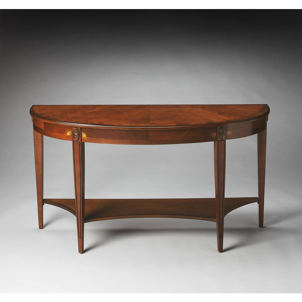 Left. Butler Specialty - Astor Demilune Console Table - Medium Brown.