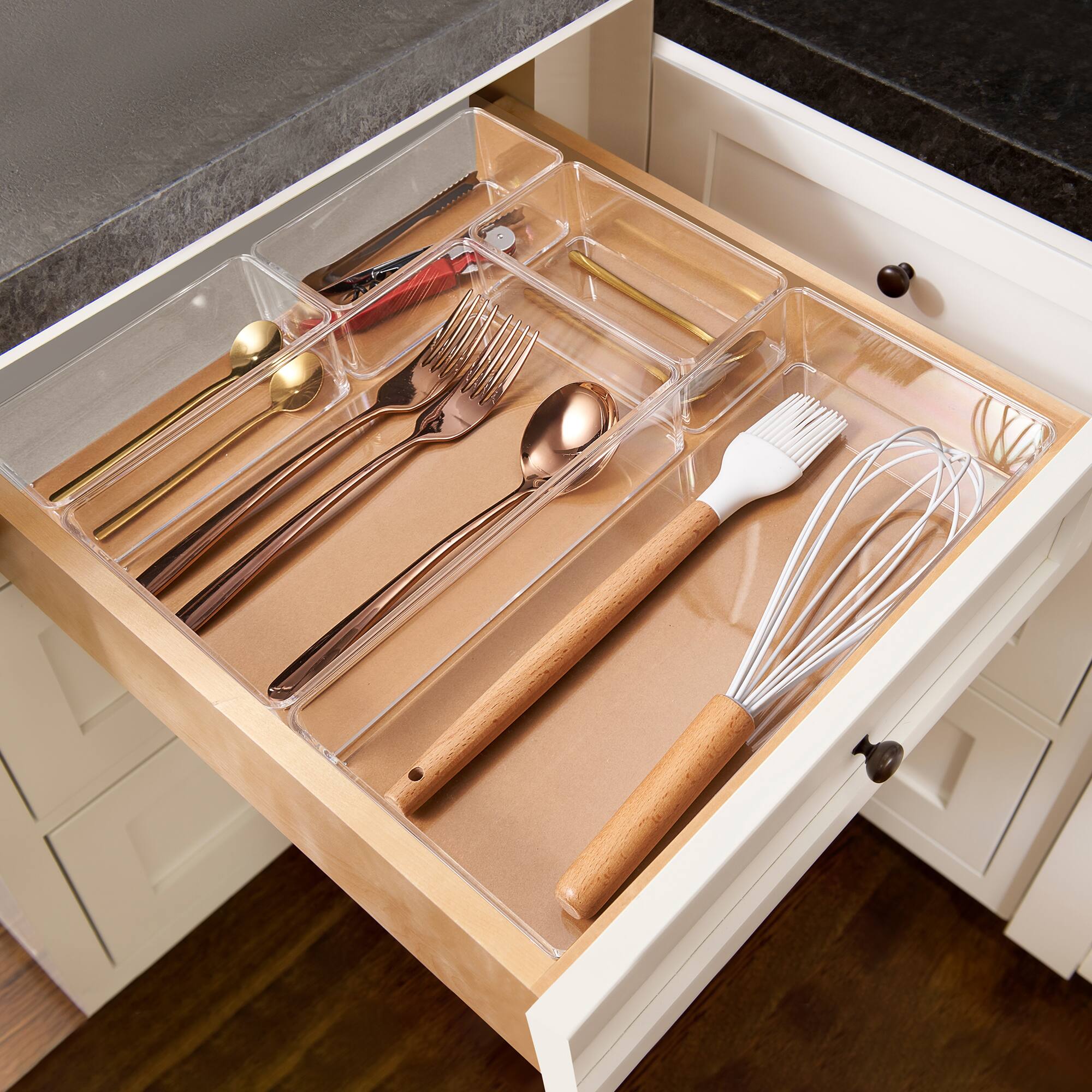 Left. Sorbus - Sorbus Kitchen Drawer Organizer - Great Organization Solution for Any Kitchen Drawer - Store Utensils - Five.
