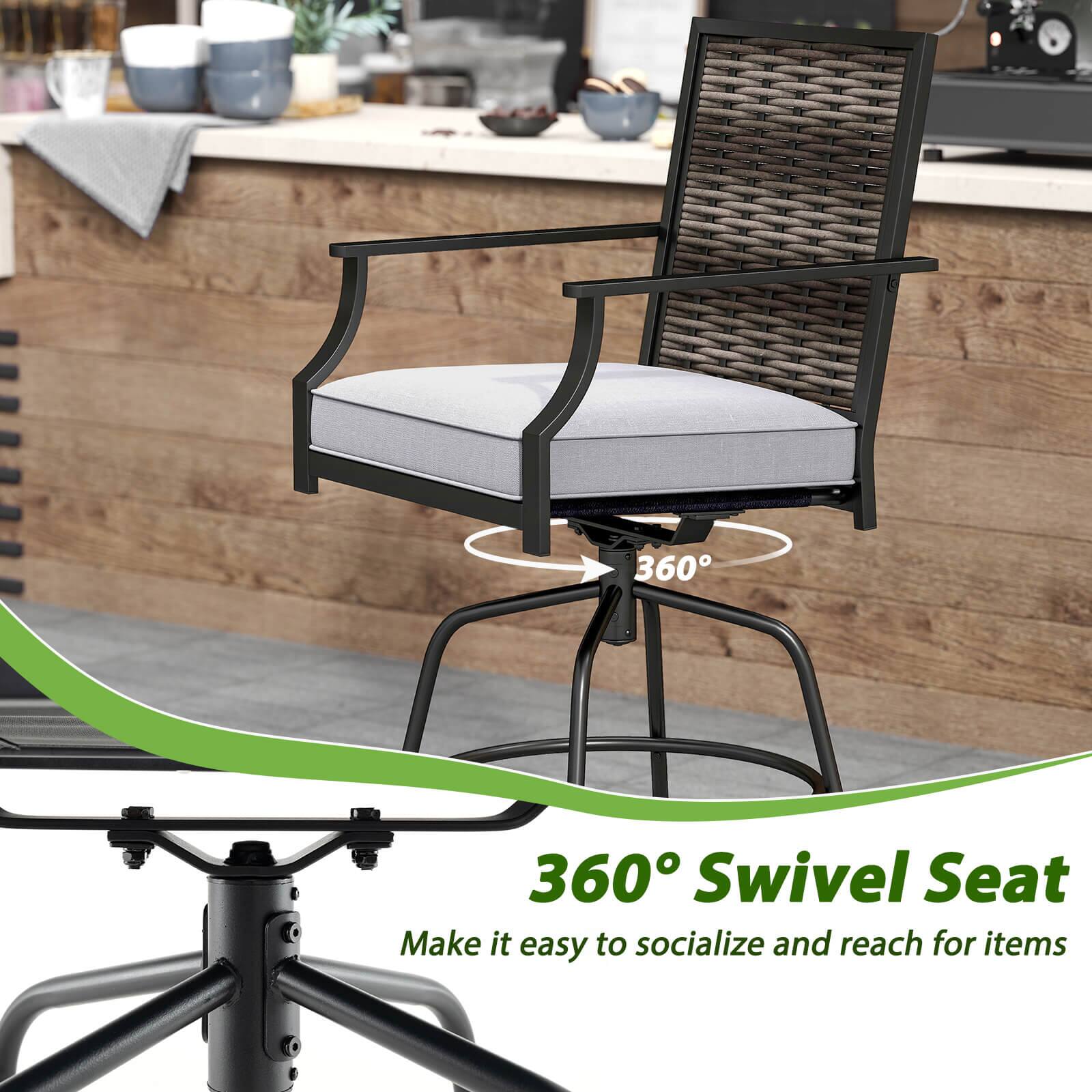 360° Swivel Seat  
Make it easy to socialize and reach for items