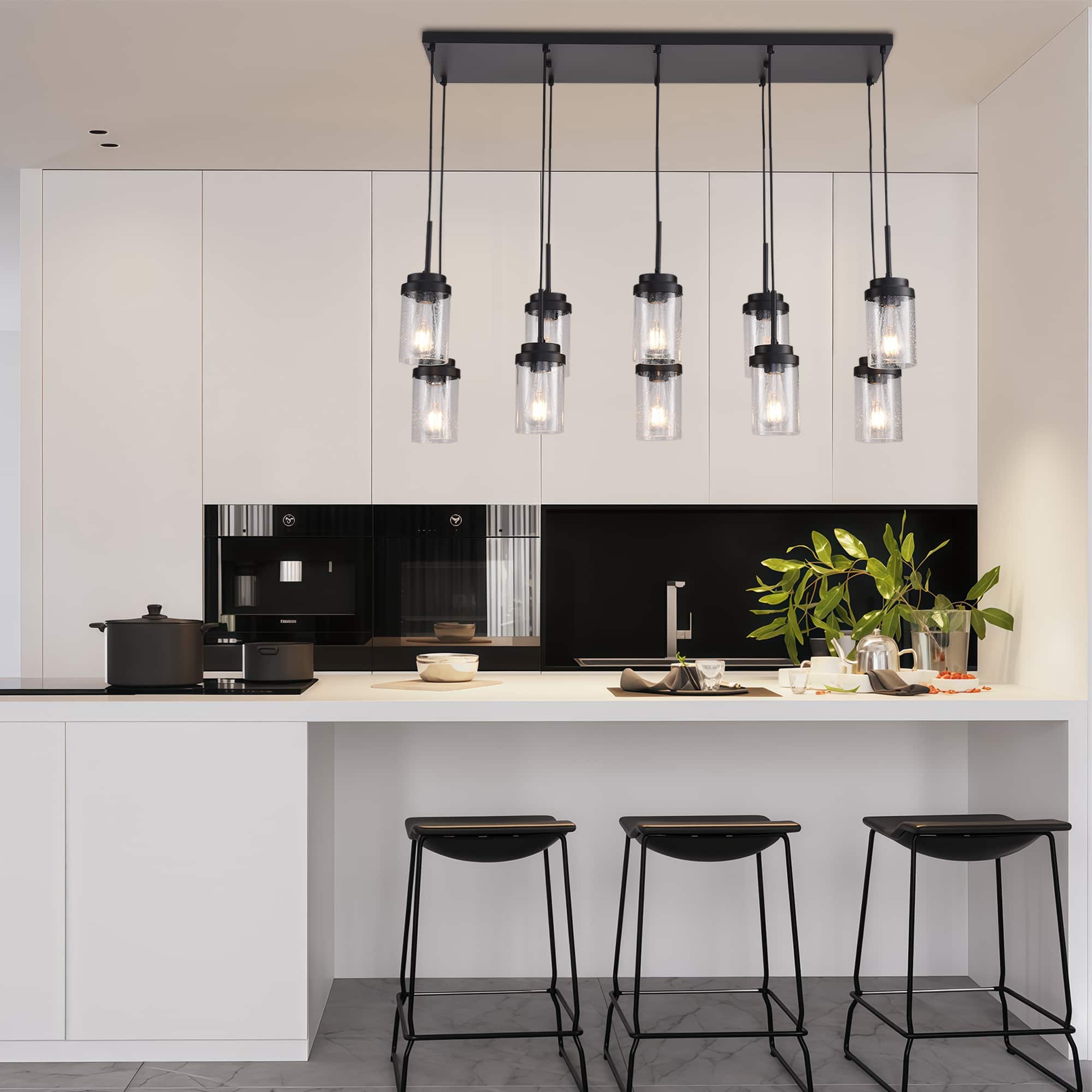 RYHNUYNE 10 Lights Kitchen Island Lighting, Modern Linear