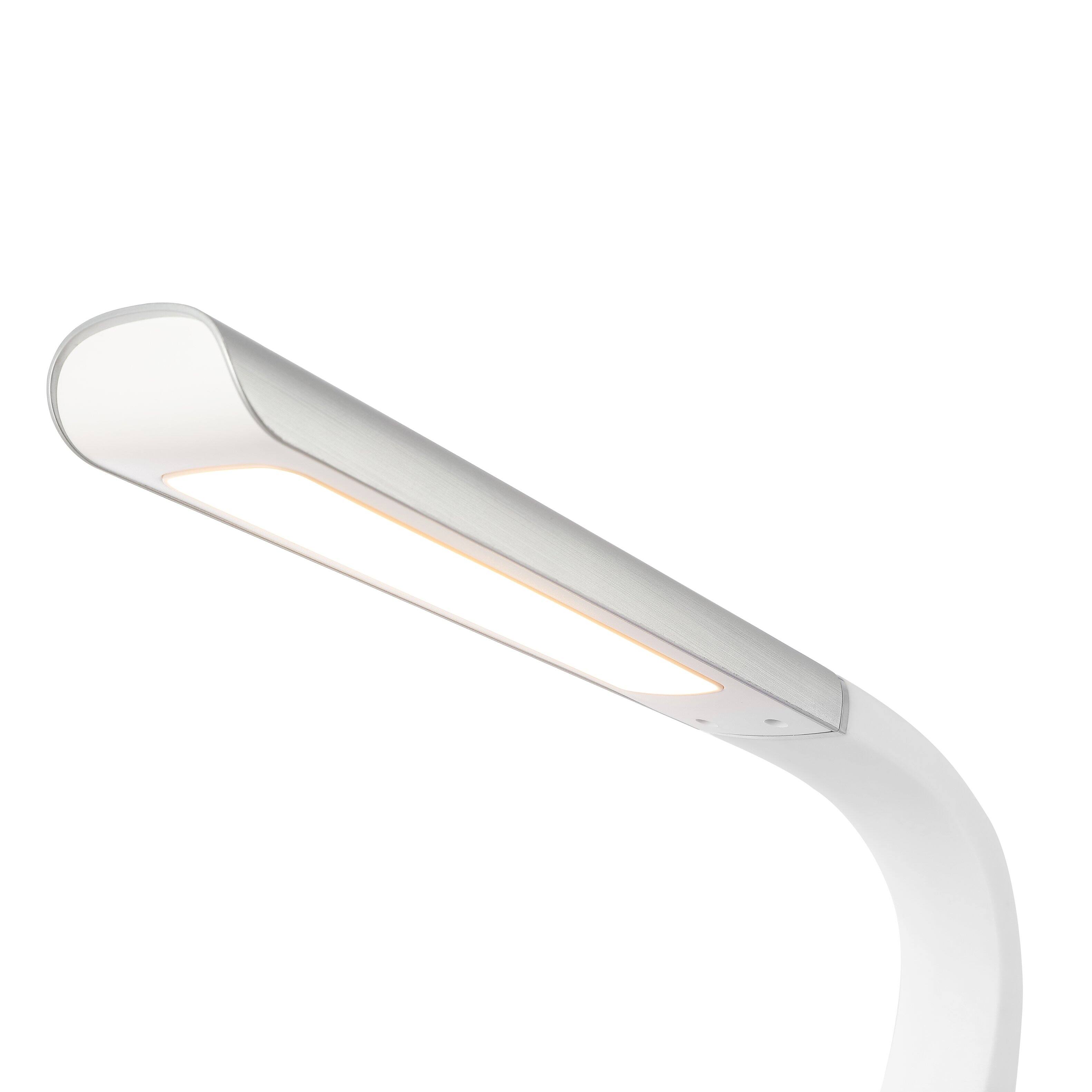 Alt View 4. Jonathan Y - Milton 19" Aluminum Contemporary Minimalist Adjustable Head Dimmable USB Charging LED Task Lamp, Sliver - Silver.