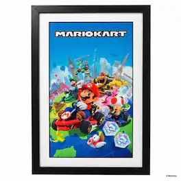 PopMarket - Super Mario - Mario Kart - Globe 11x17 Framed Faux Matted - Multicolor