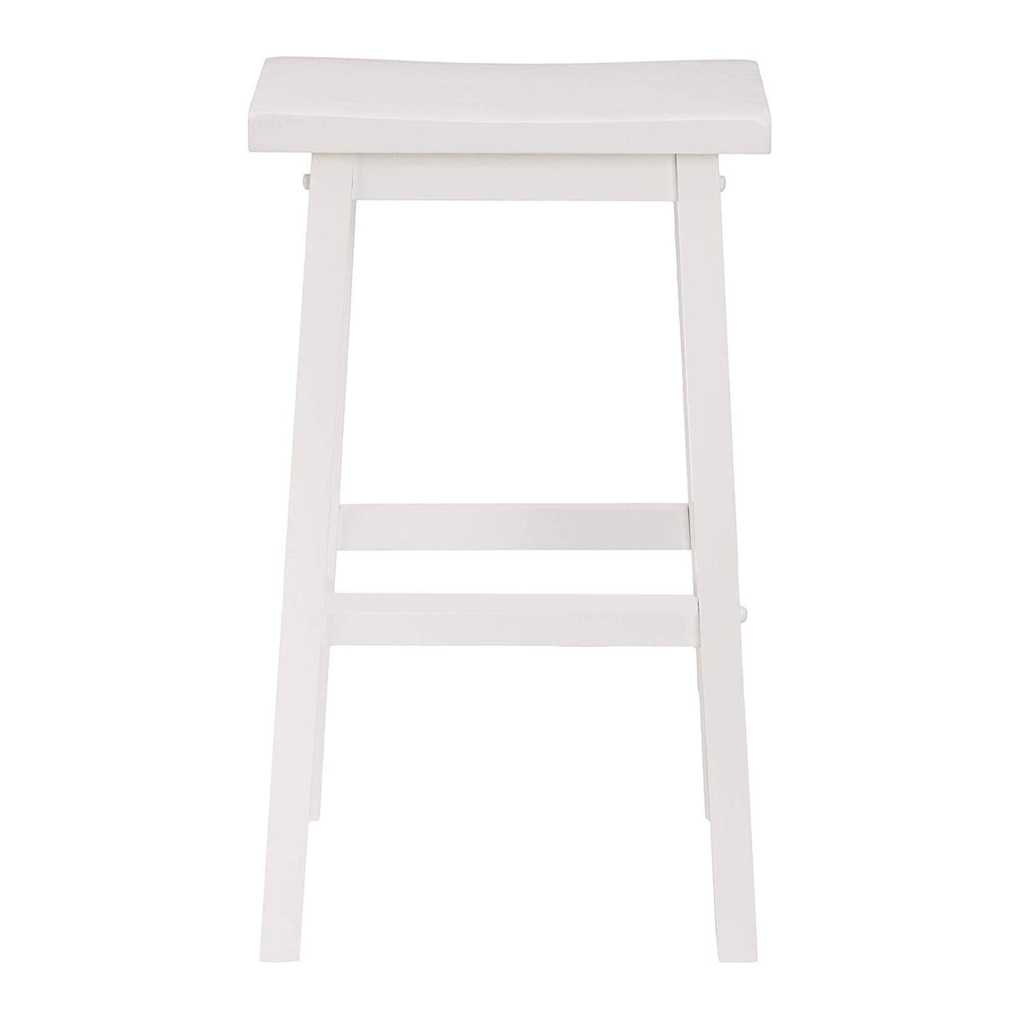 Alt View 10. PJ Wood - PJ Wood Classic 29 Inch Saddle Seat Kitchen Bar Counter Stool, White (4 Pack) - White.