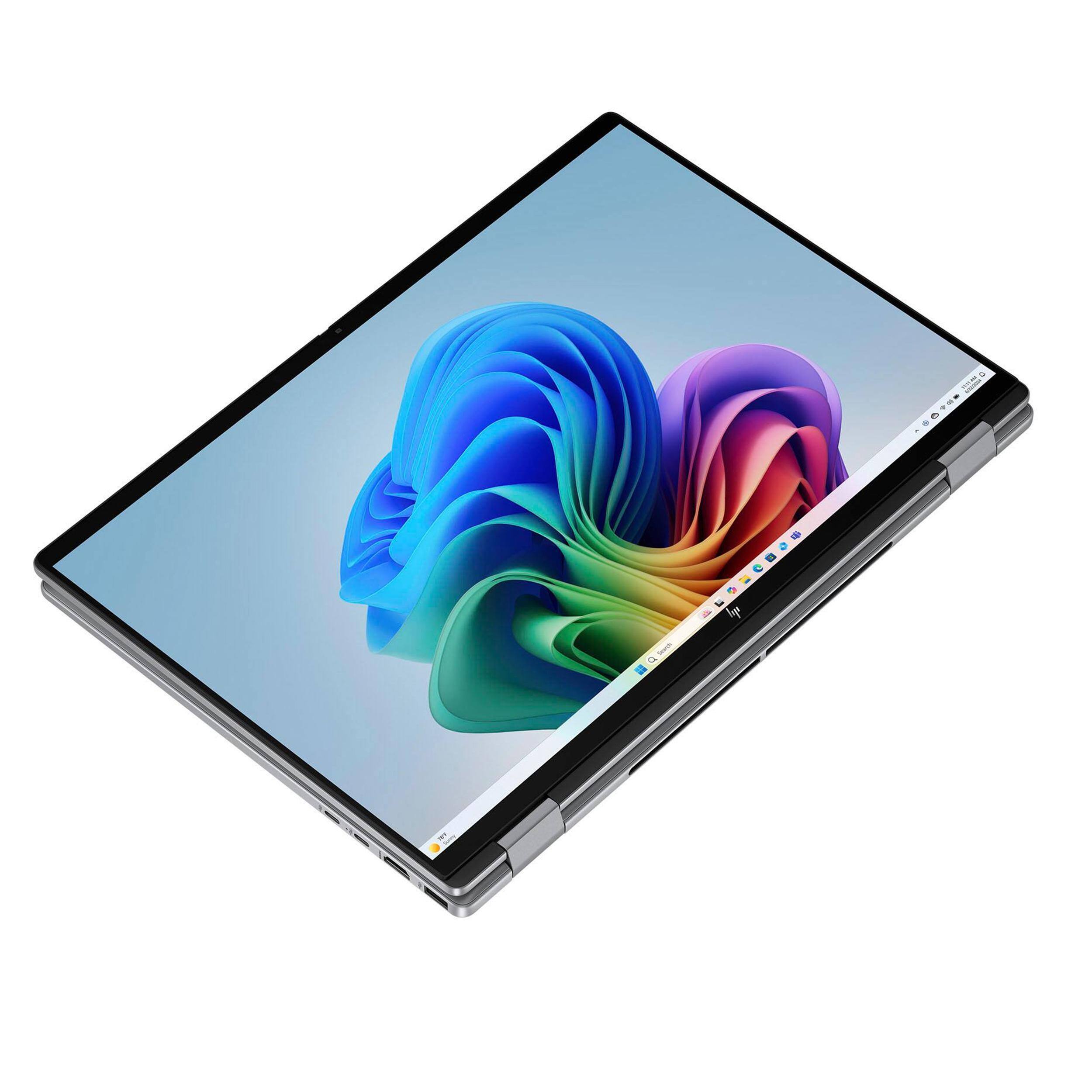 Alt View 3. HP - HP OmniBook X Flip 2-in-1 16" 2K Touchscreen Laptop,Ryzen AI 7 350,24GB RAM,2TB SSD,Backlit,Copilot,Win 11 Pro,Silver - Silver.