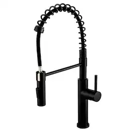 Bothwa Home - Cascade Edge 19.6 - Inch Kitchen Faucet - Matte Black