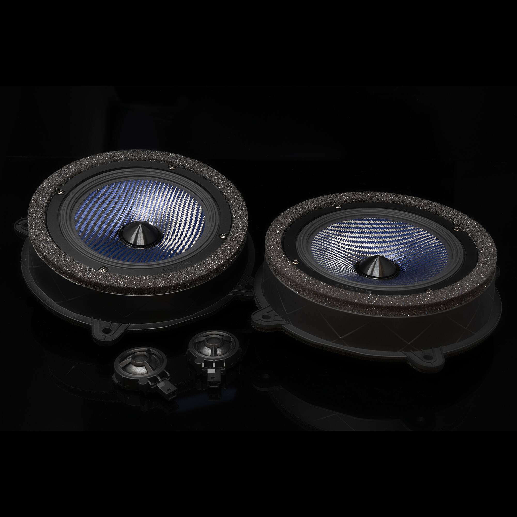 Alt View 10. Alpine - Alpine EV-65CF-T - 6.5" Component Front Door Speaker Set Compatible with 17-24 Model 3 & 20-24 Model Y - Black/Gray.