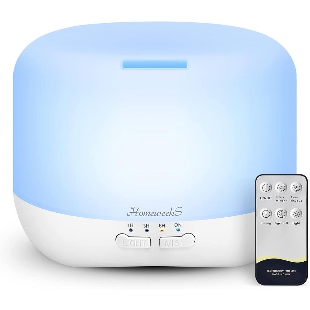 MOSZAR LLC - Aromatherapy Essential Oil Diffuser, 300ml, Cool Mist, Auto Off, White
