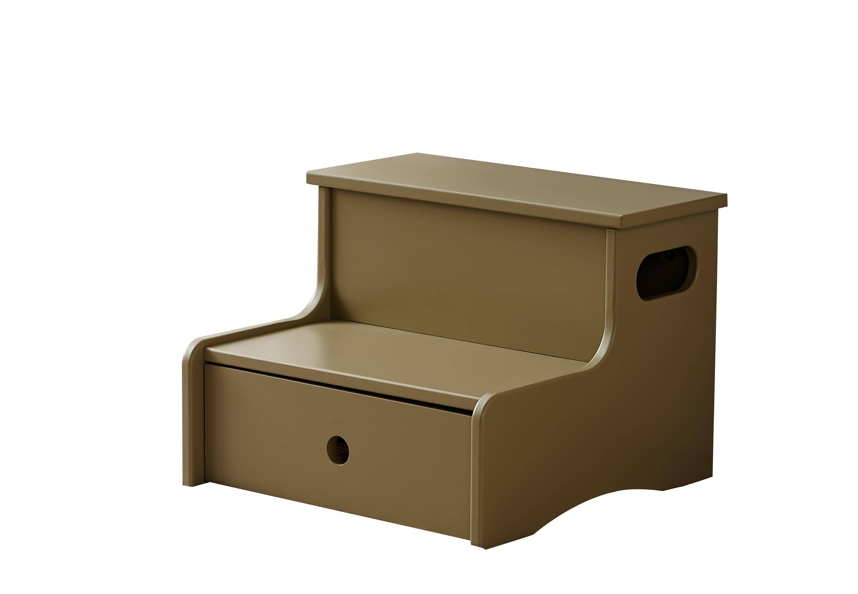 Angle. Kings Brand Furniture - Kings Brand Furniture Wooden Toddler Step Stool for Kids with Storage for Bedroom, Bathroom & Kitchen - Lemon pepper.