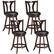 Front. Gymax - Gymax Set of 4 Swivel Bar stool 24'' Counter Height Leather Padded Dining Kitchen Chair - Brown.