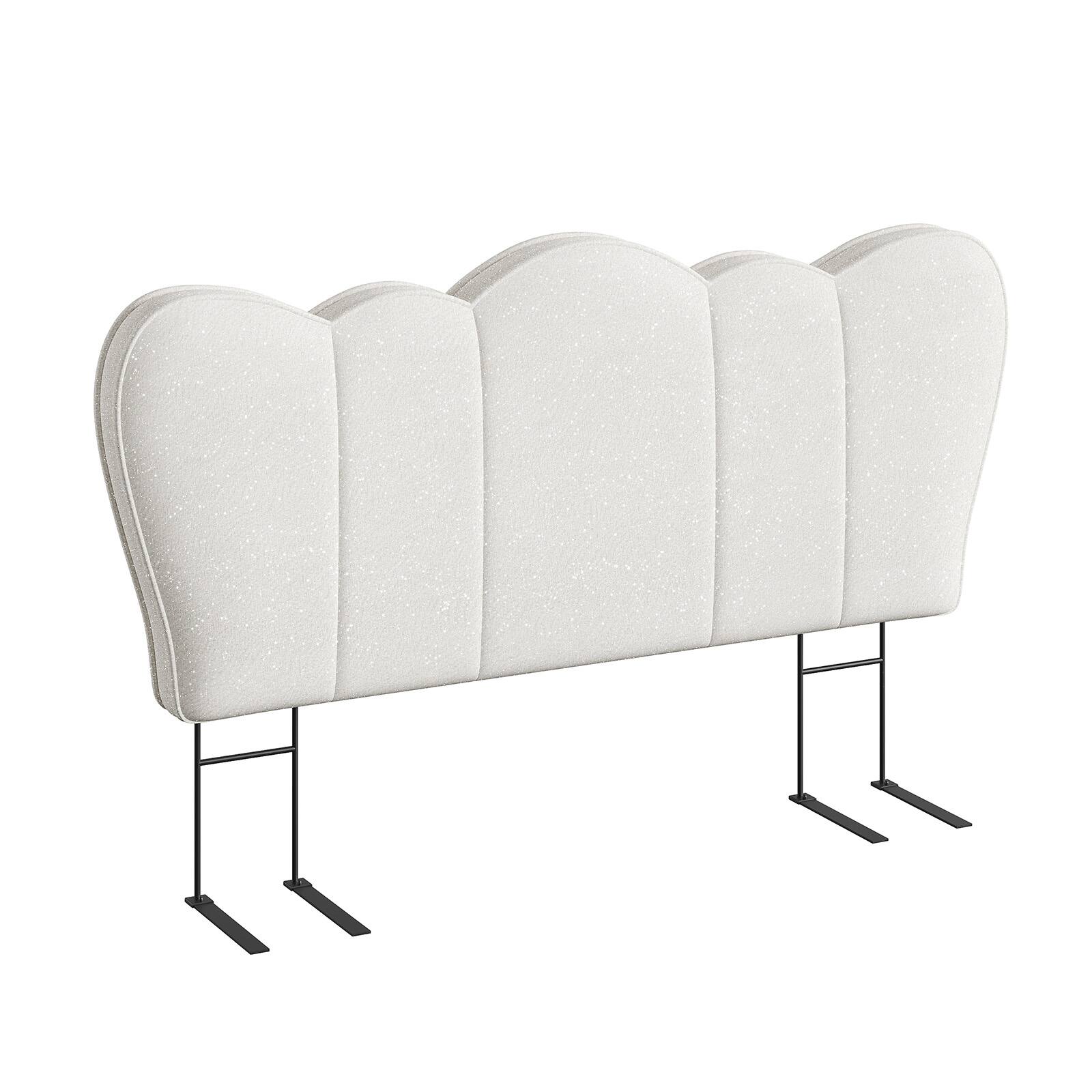 Alt View 4. Pinmoco - Upholstered Headboard Ergonomic Fabric Headboard Suitable for 8-14 inch Mattress - Ivory.