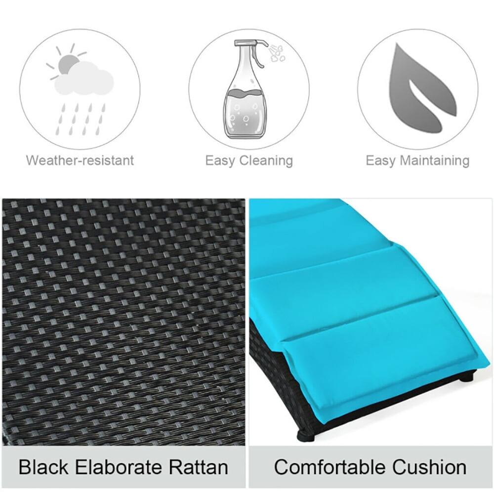 Weather-resistant  
Easy Cleaning  
Easy Maintaining  

Black Elaborate Rattan  
Comfortable Cushion