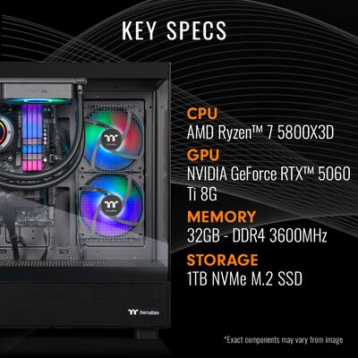 Thermaltake LCGS View 5860T 270 Gaming Desktop AMD Ryzen 7 5800X3D Thermaltake LCGS View 5860T 270 Gaming Desktop AMD Ryzen 7 5800X3D