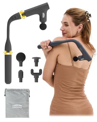 Front. ESBANY - Convertible 3-in-1 Massage Gun Deep Tissue with Extended Handle, Back Pain Relief Percussion Muscle Massager for Neck.