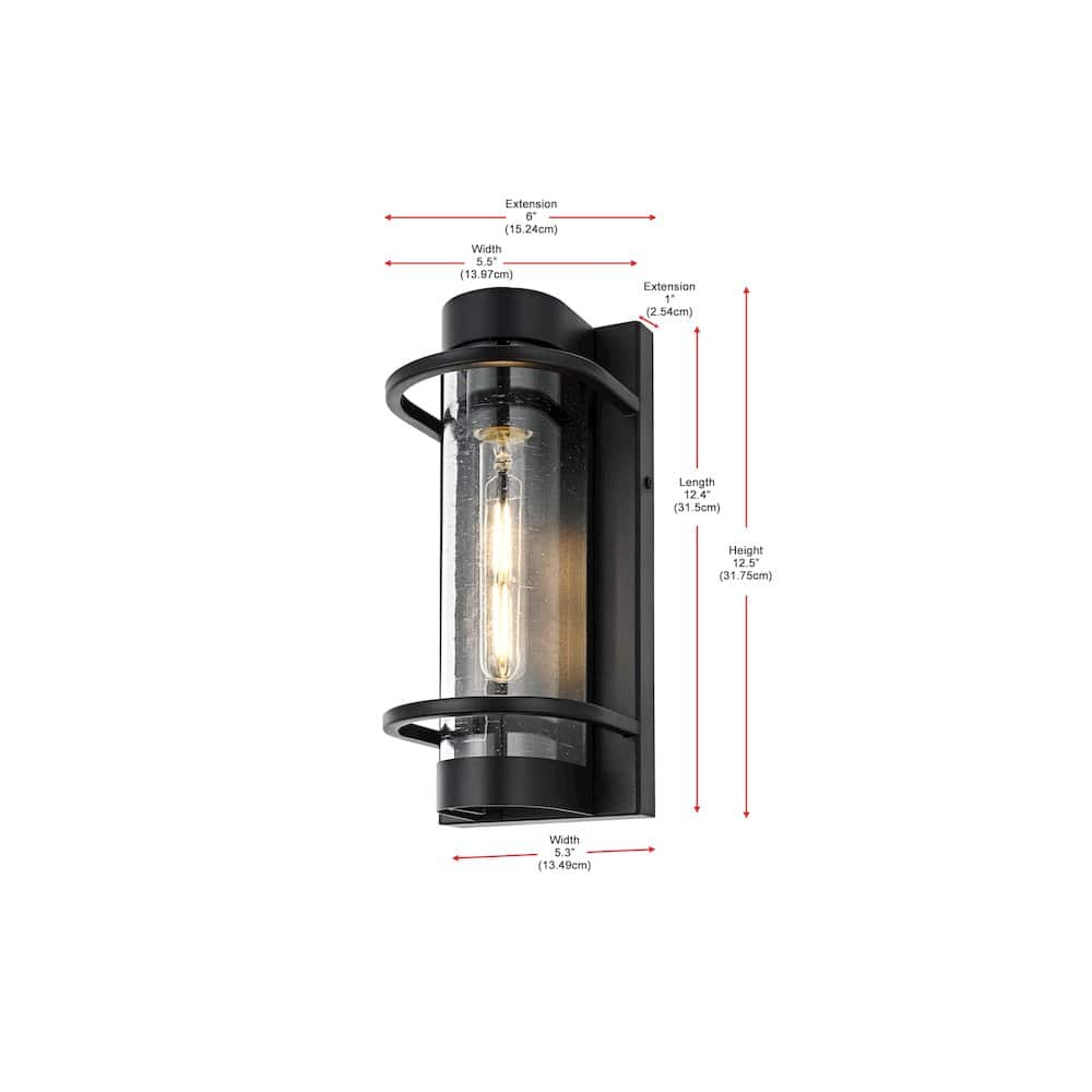 Elegant Lighting - Parrish 7 inch Outdoor Pendant - Black